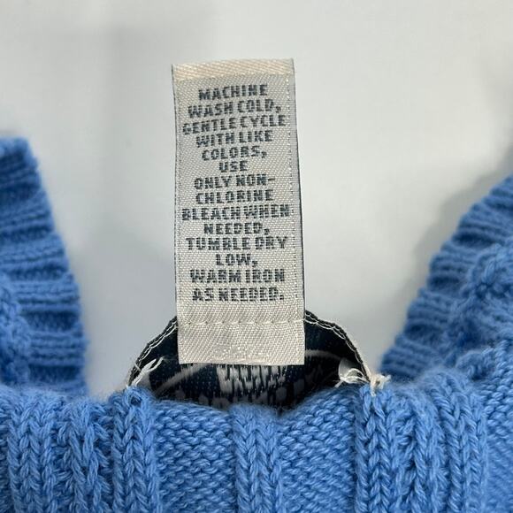 NWT St. John's Bay Blue Cable Knit Crewneck Sweater Preppy Womens Size Medium M - Picture 8 of 10